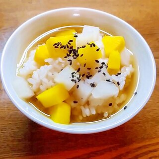 大根とたくあんのお茶漬け